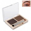 Boobeen Palette de sourcils 2 couleurs, maquillage en poudre pour sourcils pour sculpter et définir les sourcils, kit contour