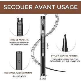 Crayon à sourcils microblading, crayon à sourcils 4 pointes, dessinateur de sourcils, Sourcils naturels couvrant les zones di