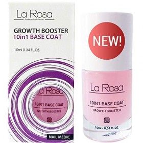 LaRosa STIMULATEUR DE CROISSANCE DES ONGLES 10-EN-1 avec formule de croissance avec vitamines E/C et F pour les ongles délica