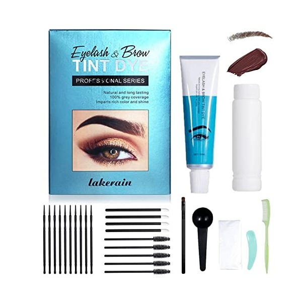 Kit de teinture de sourcils, couleur des sourcils, adapté au salon et à la maison marron 