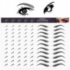 Sibba Lot de 6 tatouages pour sourcils - Étanches - Temporaire - Teinture pour sourcils - Coloration temporaire - Pour femme 