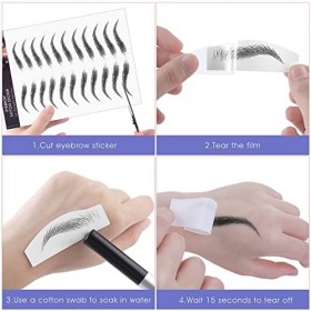 Sibba Lot de 6 tatouages pour sourcils - Étanches - Temporaire - Teinture pour sourcils - Coloration temporaire - Pour femme 