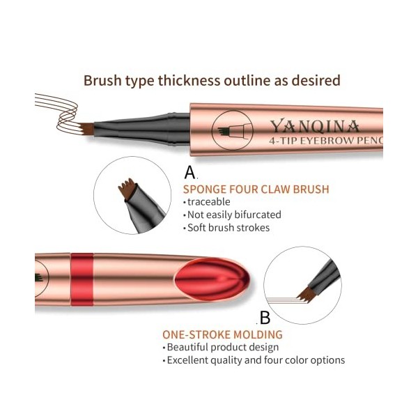 Crayon à sourcils – Stylo à sourcils de tatouage avec pointe fourchette, durable, imperméable et durable pour cheveux naturel