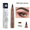 Stylo De Sourcil Microblading, 4 Points Impermeables De Sourcil 4 Maeup Naturel Professionnel Pointu Sourcils Extrite Dessin 