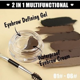 Crème pour sourcils + gel de sourcils coiffant clair, ensemble de gel pour sourcils imperméable à haute pigmentation 02 