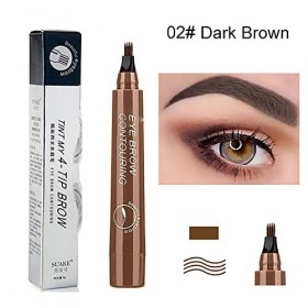 Crayon à Sourcils à 4 Points ImperméAble Durable Aucune Couleur Tukefev Microblading ImperméAble Avec Applicatore Simulation 