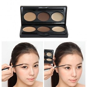 3 couleurs Ensemble de sourcils Poudre de sourcils Poudre de sourcils marron avec brosse