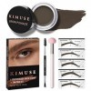 KIMUSE Kit de pochoirs pour sourcils,Kit destampage pour sourcils parfaits,Pochoir et kit de tampon,Tampon imperméable à le