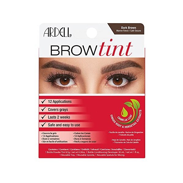 Ardell Teinture permanente pour sourcils de qualité professionnelle - Facile à utiliser - Convient aux végétaliens - Sans cru