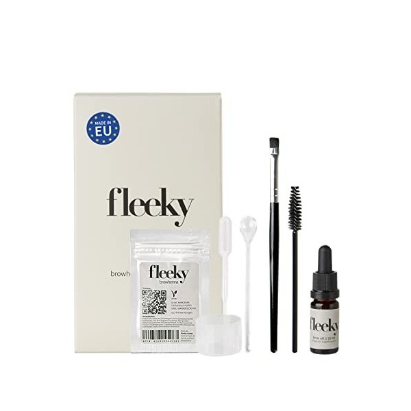 fleeky Kit Browhenna - couleur de sourcils on fleek, poudre de couleur au henné pour une coloration naturelle des sourcils, i