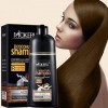 Shampoing instantané pour cheveux noirs et gris - Shampoing colorant 3 en 1 pour femmes et hommes, Light Brown Hair Dye Shamp