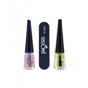 Herome 3-en-1 Nail Essentials Set Jaune - Travel Set - Soin Réparateur pour les Ongles Secs et Striés - Kit Avec Huile Nour