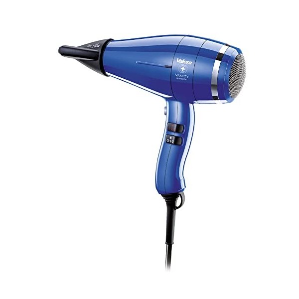 Valera Sèche-cheveux ionique professionnel Vanity Hi-Power, durable et puissant, moteur numérique 2400 W, couleur bleu roi