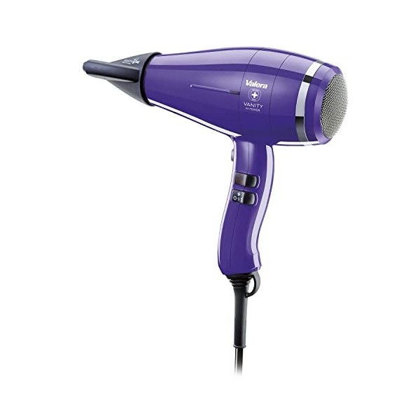 Valera Sèche-cheveux ionique professionnel Vanity Hi-Power, durable et puissant, moteur numérique 2400 W, couleur bleu roi