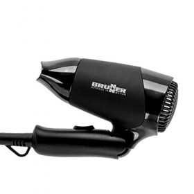 Brunner 7202818N Phon Sèche-Cheveux de Voyage 12 V Pliable, Gain de Place, Noir