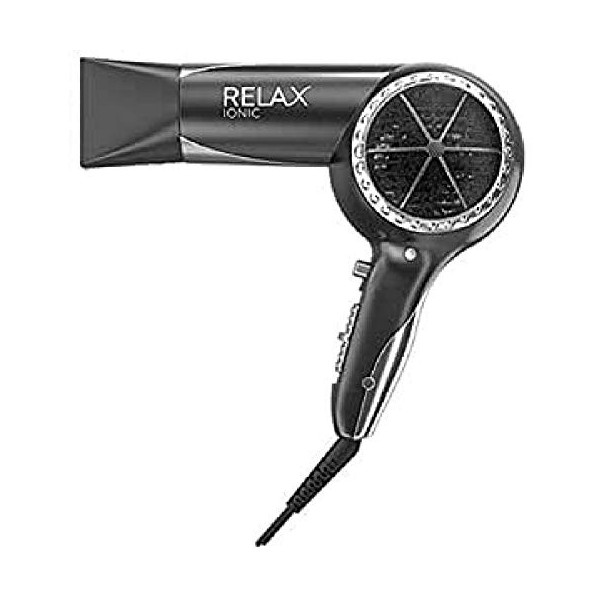 Relax 33000762 Ionic 880W Profi sèche-cheveux silencieux et économe en énergie Noir
