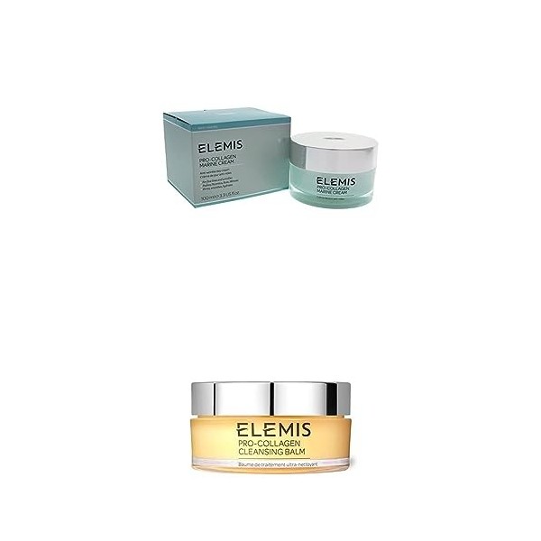 ELEMIS Crème marine pro-collagène, crème visage anti-rides, crème hydratante lissante + ELEMIS baume nettoyant pro-collagène,