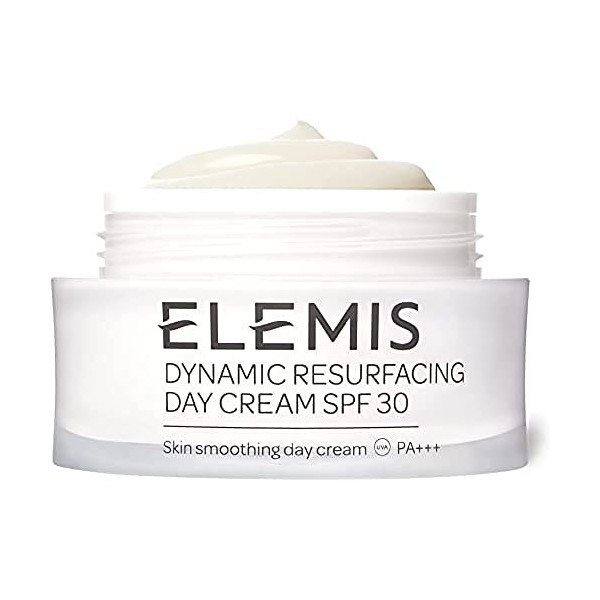 ELEMIS Crème de jour resurfaçante dynamique spf30 et lissante pour la peau avec protection solaire, crème retexturante agit p