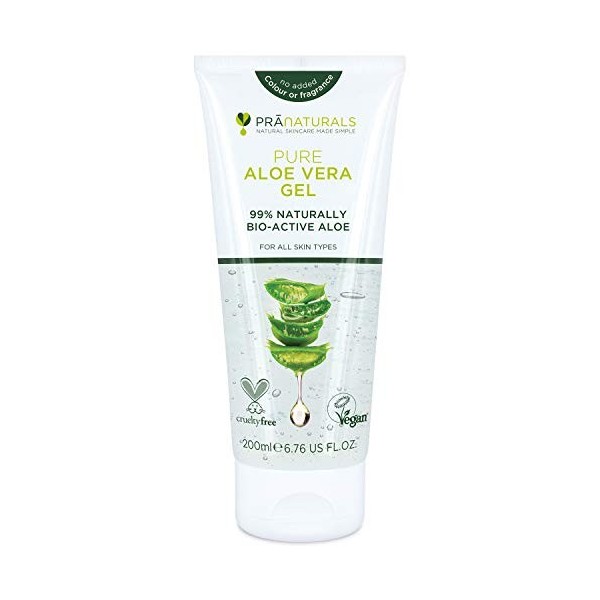 Gel à L’Aloe Vera PraNaturals 200ml Apaisant naturel et hydratant nourrissant Paquet de 1 