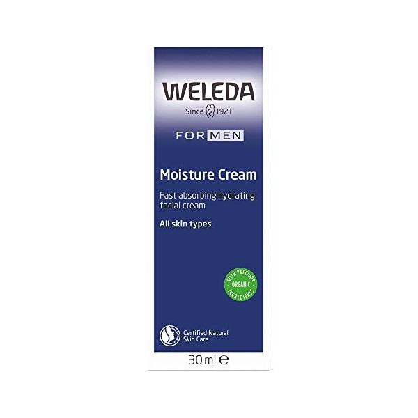 WELEDA - Crème Hydratante Homme - Tous Types de Peaux - Hydrate et Protège - Texture Légère - Tube 30 ml Lot de 2 