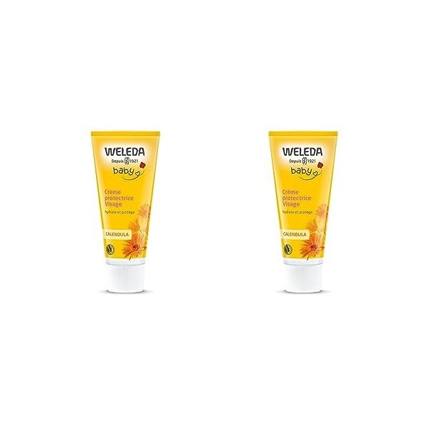 WELEDA - Crème Protectrice Visage au Calendula Weleda Baby - Hydrate et Nourrit - Tube de 50 ml Lot de 2 