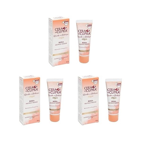 Cera di Cupra Recette de Beauté Crème en Tube Rose 75 ml Lot de 3 