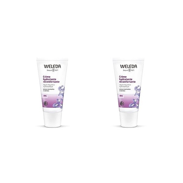 WELEDA - Crème de Jour Hydratante Réconfortante à lIris - Peaux Normales à Sèches - Tube 30 ml Lot de 2 