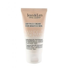 Jean & Len Crème visage sans parfum huile damande & niacinamide, convient aux peaux sensibles, hydratation 24h, effet relipi