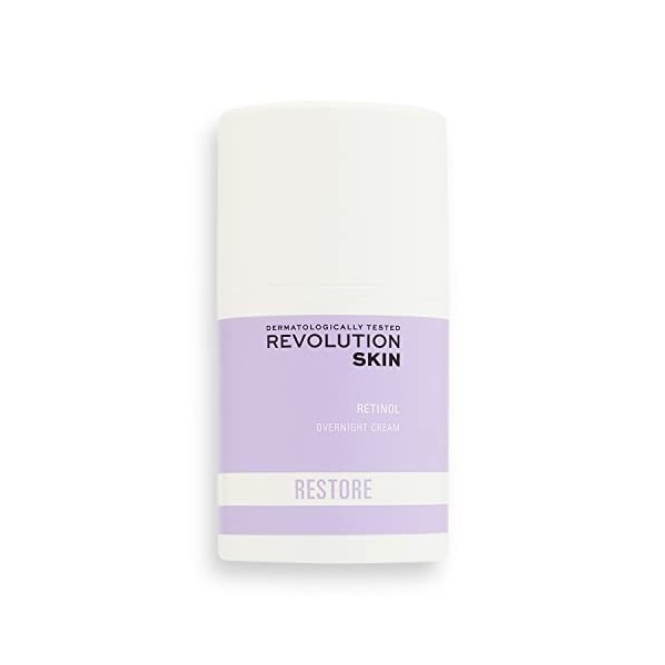 Revolution Skincare London, Retinol Overnight, Crème pour Le Visage, 50ml Crème Jour et Nuit
