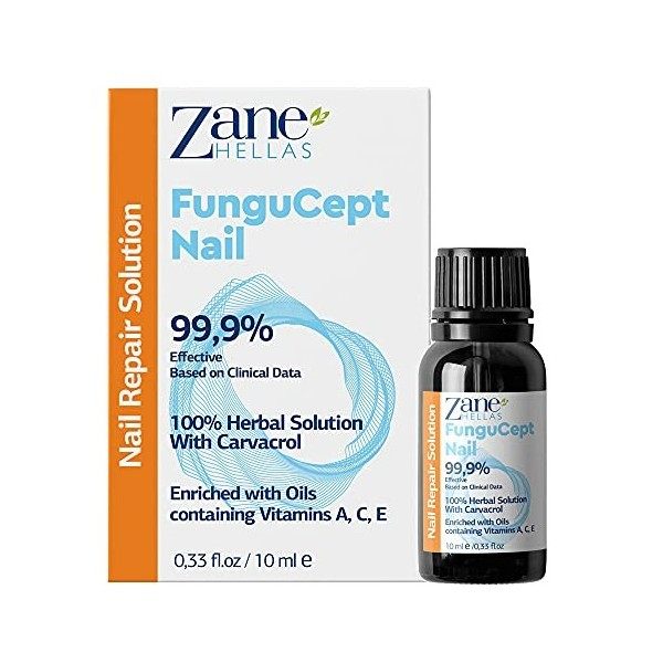 Zane Hellas FunguCept Nail. Solution pour les ongles fongiques. Solution pour ongles fongiques pour les ongles décolorés, épa