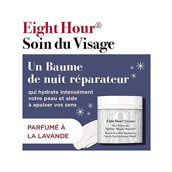 Elizabeth Arden, Duo Eight Hour Cream, Baume Fondant Réparateur 50ml , Soin de Nuit Hydratant Miracle et Baume à Lèvres Prot