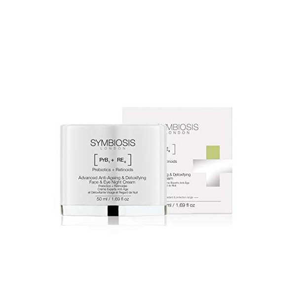 SYMBIOSIS LONDON Prebiotics + Rétinoides Crème Experte Anti-Âge/Détoxifiante Visage/Regard de Nuit 50 ml