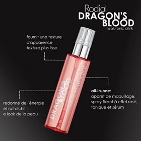 Rodial Dragons Blood Hyaluronic Drink - 100 ml - Redynamise et rafraîchit - Base de maquillage hydratante, spray fixateur de