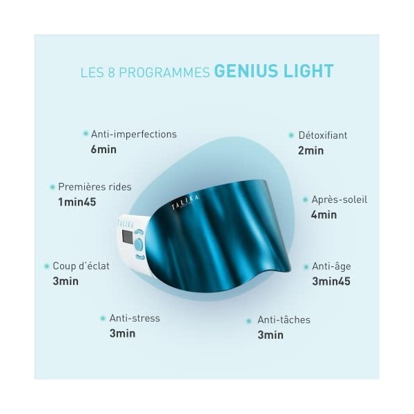 TALIKA - Genius Light - Lampe Luminotherapie - Soin Visage - 8 Programmes - Lumière Et Électrostimulation