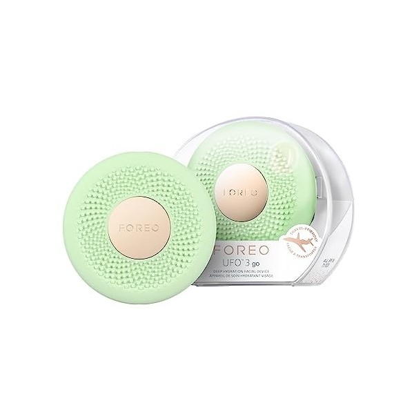 FOREO UFO 3 go masque hydratant visage de voyage - Anti-âge - Luminothérapie LED à spectre complet et lumière rouge - Thermot