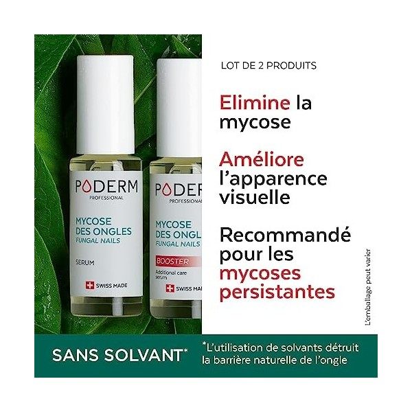 PODERM - LOT 3 PRODUITS | MYCOSE ONGLE TRAITEMENT PURIFIANT + BOOSTER - 2 Best Sellers pour soigner les ongles jaunes et abim