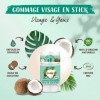 LOVEA - Gommage Visage Stick - Huile De Coco Bio - Exfolie En Douceur, Lisse & Adoucit - Tous Types de Peaux - 100% DOrigine