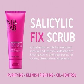 Nip + Fab Salicylic Acid Fix | Exfoliant Visage à lAcide Salicylique | Vitamine E | Pierre Volcanique | Exfoliant Nettoyant 