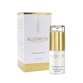 ALLÉGRESSE 24 KARAT SKINCARE Gold Rejuvenating Eye Serum- Anti Aging Moisturizing Serum to Reduce Dark Circles, Fine Lines an