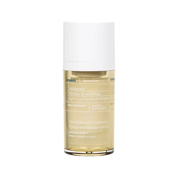 Korres WHITE PINE Crème lissante contour des yeux et des lèvres, végétalienne, 15 ml