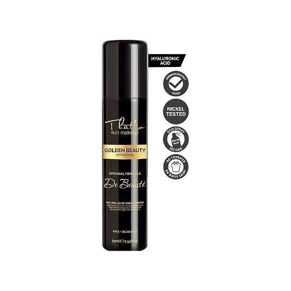Thatso Golden Beauty - Spray Anti-Âge Raffermissant et Autobronzant avec Acide Hyaluronique - 50 Ml