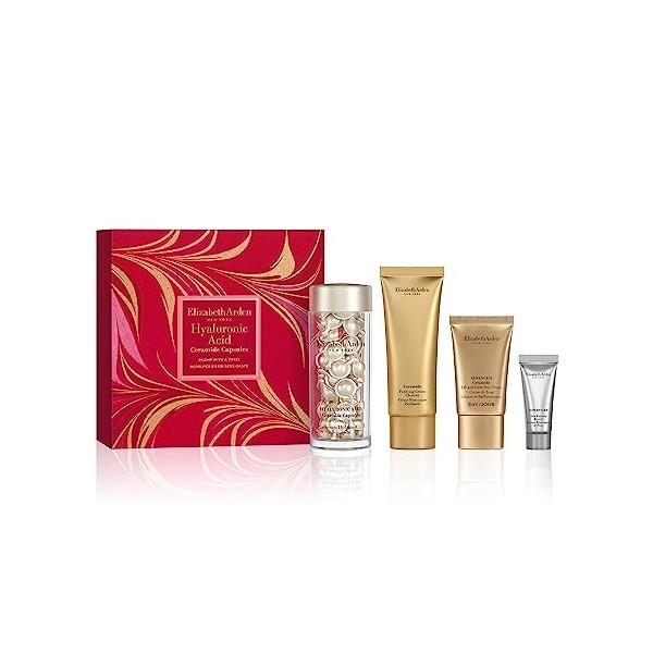 Elizabeth Arden Hyaluronique Ceramide Capsules, Coffret Repulper en un Seul Geste, Soin Hydratant et Repulpant, 4 Pièces, Cad