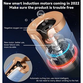 Hanari Fer à friser automatique sans fil, fer à friser automatique sans fil, bigoudis automatiques avec batterie de 5200 mAh,