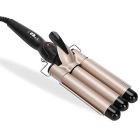 Pince à friser les cheveux, bigoudi à 3 barils, fer à friser en tourmaline avec 2 classes de température, ondulation électriq