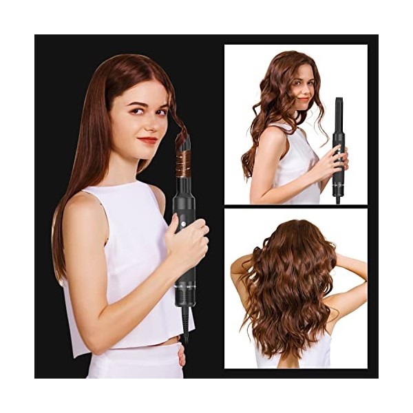 UKLISS Seche Cheveux 7 en 1, 2023 Nouveau Brosse Soufflante Set avec 7 Accessoires, Sécher, Boucler, Lisser, Donner du Volume