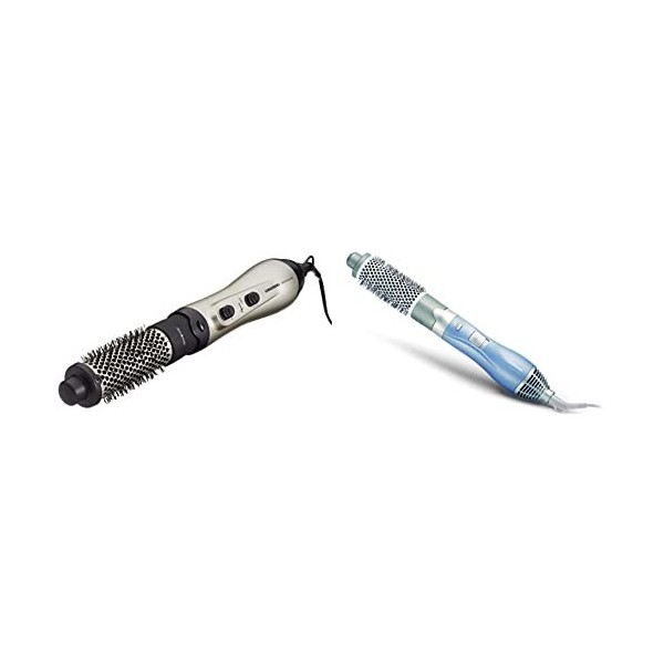 Grundig - HS 8980 - Brosse à Cheveux Electrique & Brosse Soufflante pour Volume/Boucle Bleu/Argent 1100 W