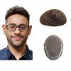 Lordhair Perruque pour Homme,Tissage en dentelle française avec deux côtés et derrière son PU,respirant et confortable,Ne vou