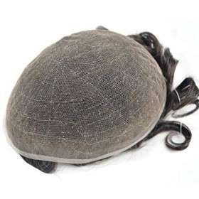 Hairnotion Toupet pour homme French Lace Hair System Noir naturel 1b 8 x 10 Perruques pour homme