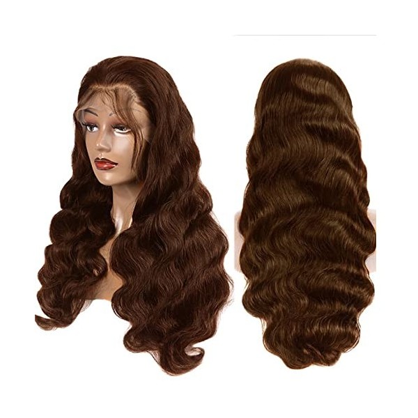 13x6 Perruque Longue Glueless Wig Perruque Cheveux Humains Brésiliens Lace Front Wig Remy 180% Densité avec Baby Hair Human H