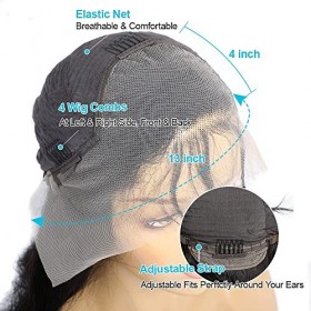 Perruques de cheveux humains brésiliens vierges vierges brésiliens de 76,2 cm - 33 x 4 cm - Densité de 180 cm - Pour femmes n